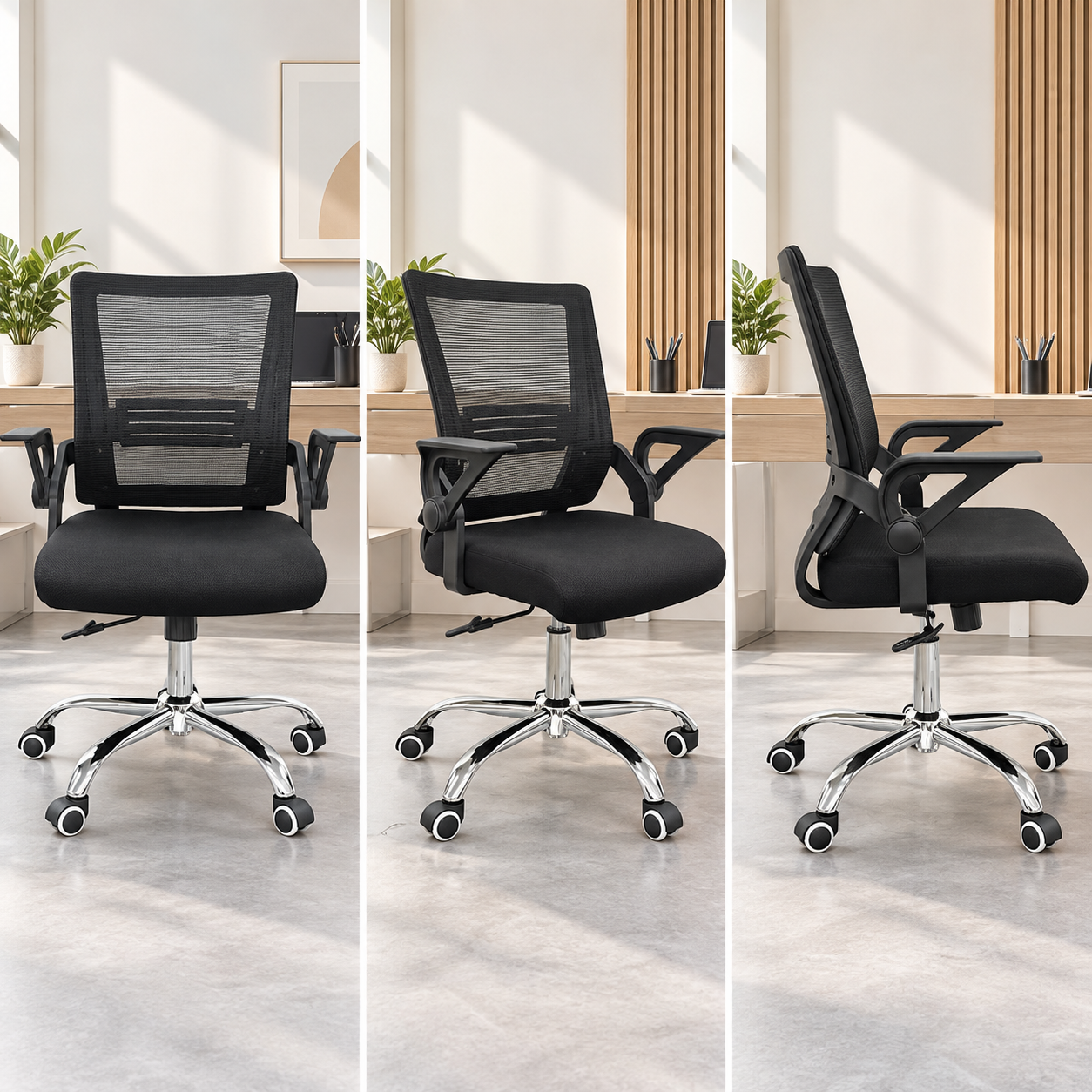 Metrik Ergonomic Mesh Office Chair with Adjustable Arms – Black - Image 2