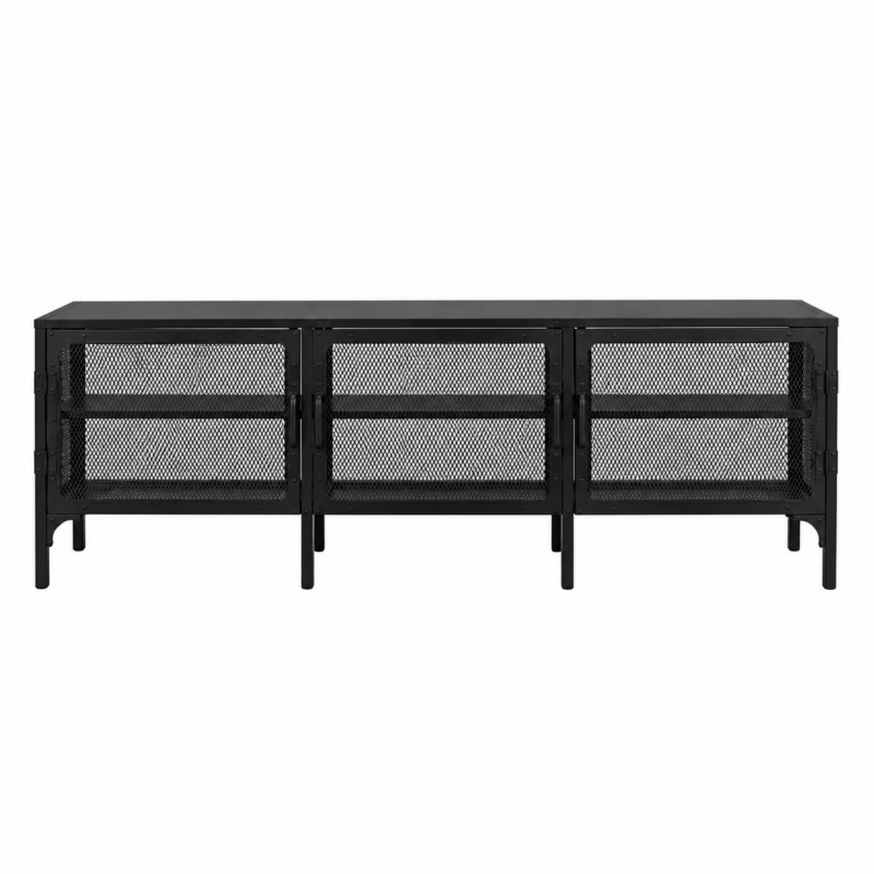Tavrik Mesh-Door TV Stand – Black - Image 3